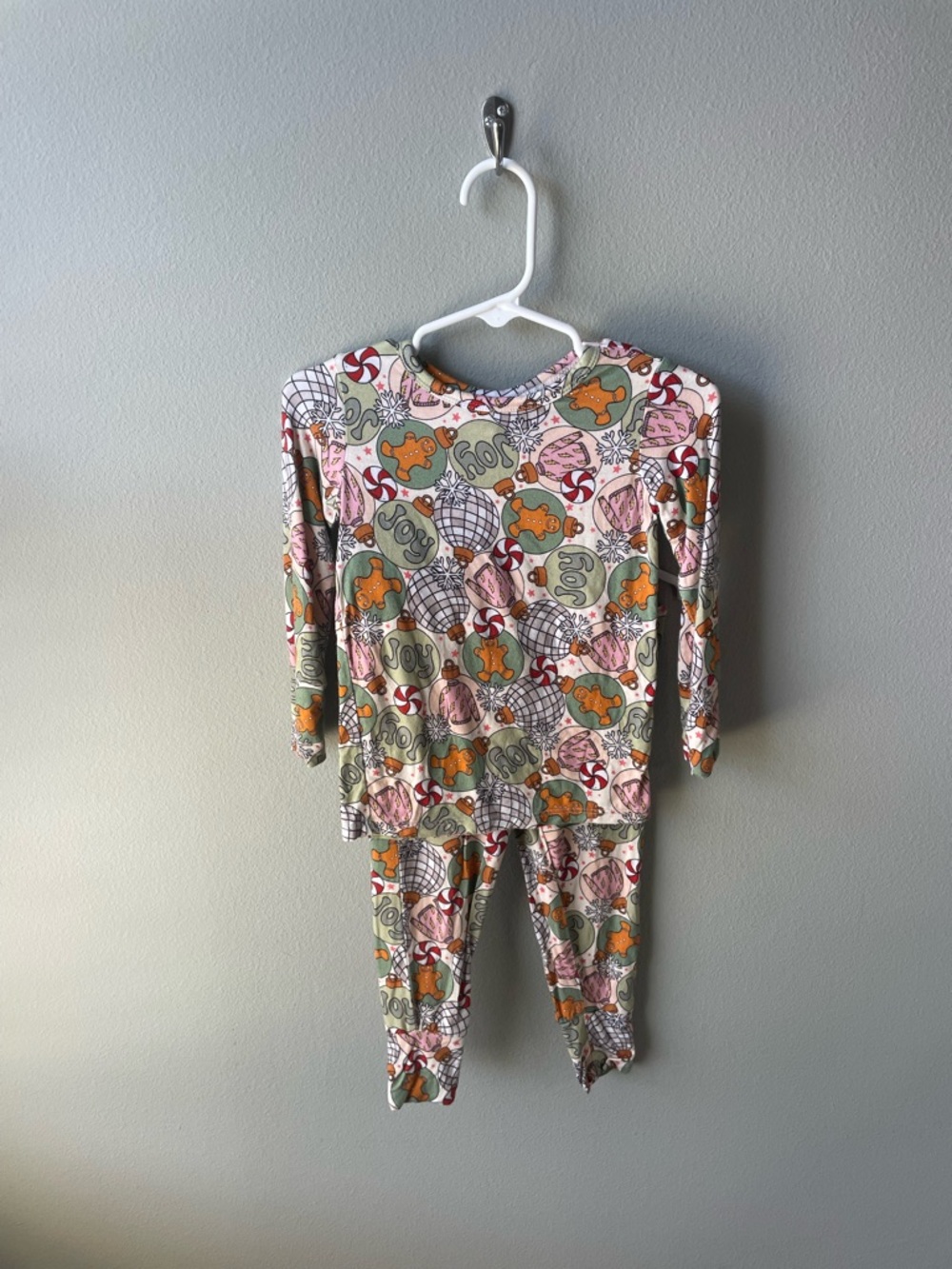 Bashful Baby Bamboo Two Piece Christmas Pajama Set Preppy Sparkly Girl